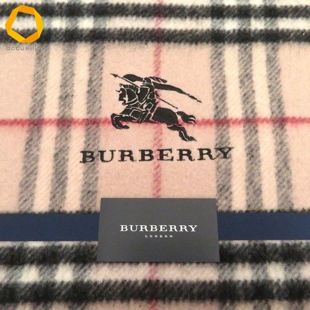 anze バーバリー BURBERRY 寝具 毛布 140×200cm キャメル色 黒 赤 白
