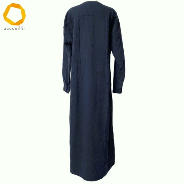 イッセイミヤケ シャツワンピース ブルー apc イッセイミヤケ ISSEYMIYAKE ワンピース L 紺 ロング シャツ