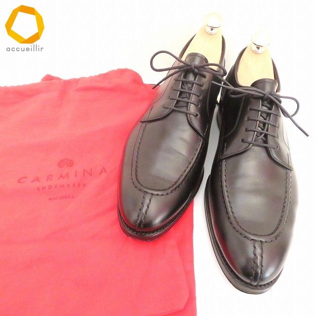 ans カルミナ カルミーナ CARMINA ビジネス レザーシューズ 6 1 2 黒 Uチップダービー 80414 ビブラムソール メンズ 968528