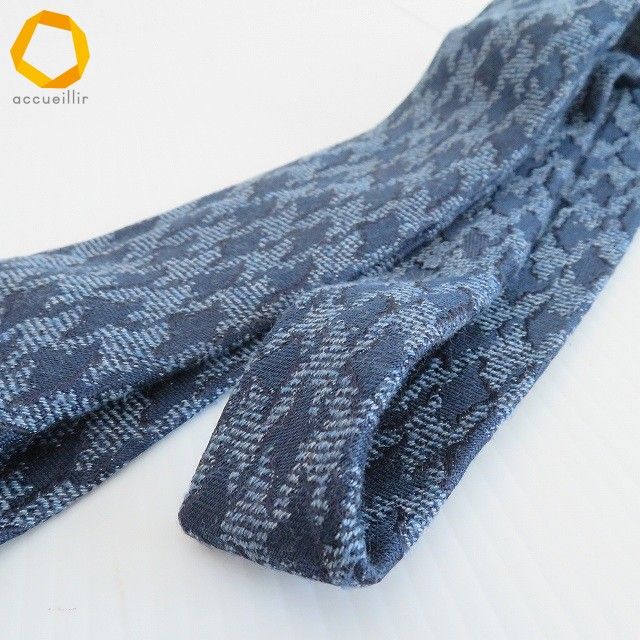 anzt フランコバッシ FRANCO BASSI ネクタイ 紺 青 白 シルク混 総柄 メンズ 969396