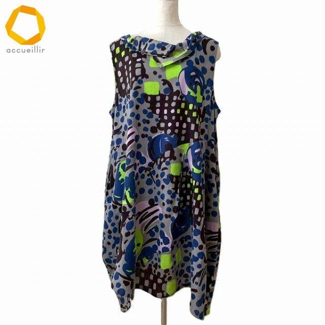 snc ジウセンソユニコ 慈雨 Sensounico チュニック 40 グレー 青系