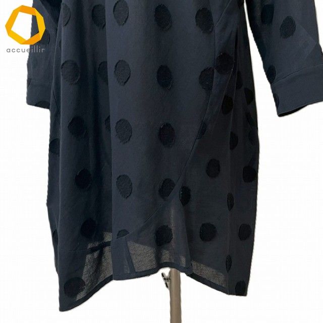 anc ジウセンソユニコ 慈雨 Sensounico ワンピース 40 黒 ドット 水玉