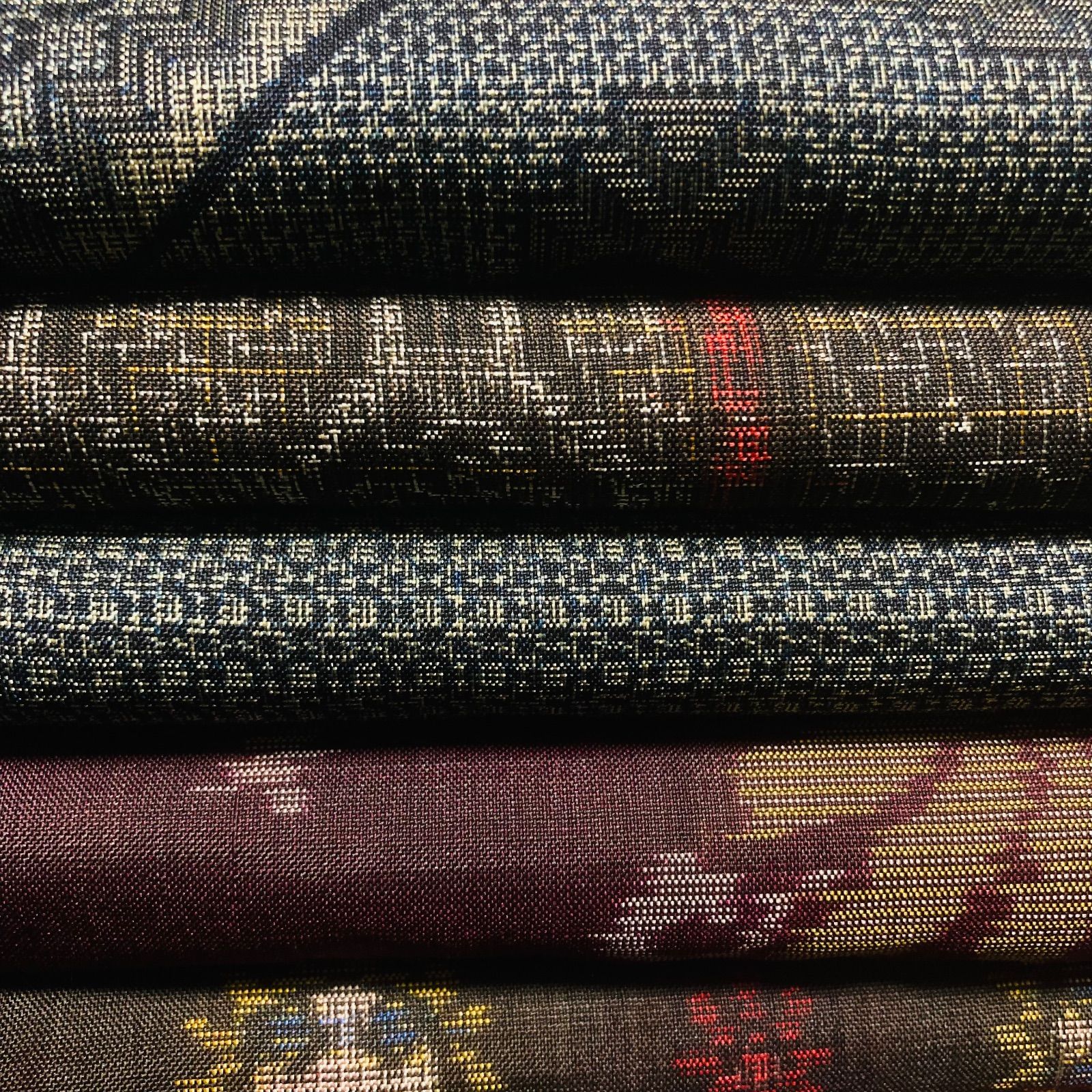 着物と帯オレンジ y 234◾️アンティーク時代大島紬着物15点◾️龍郷 泥大島 本場大島