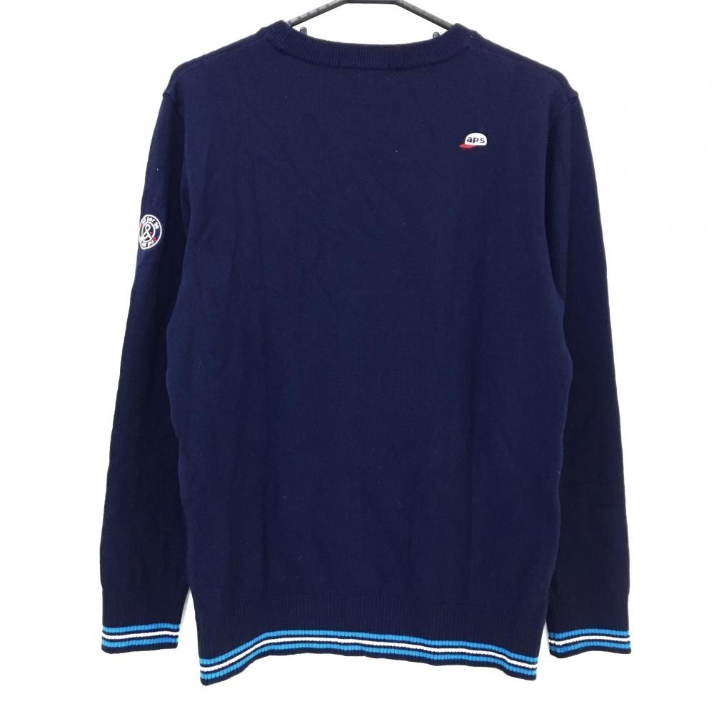 and per se アンパスィ ロゴ ニット セーター ネイビー L 美品 楽天