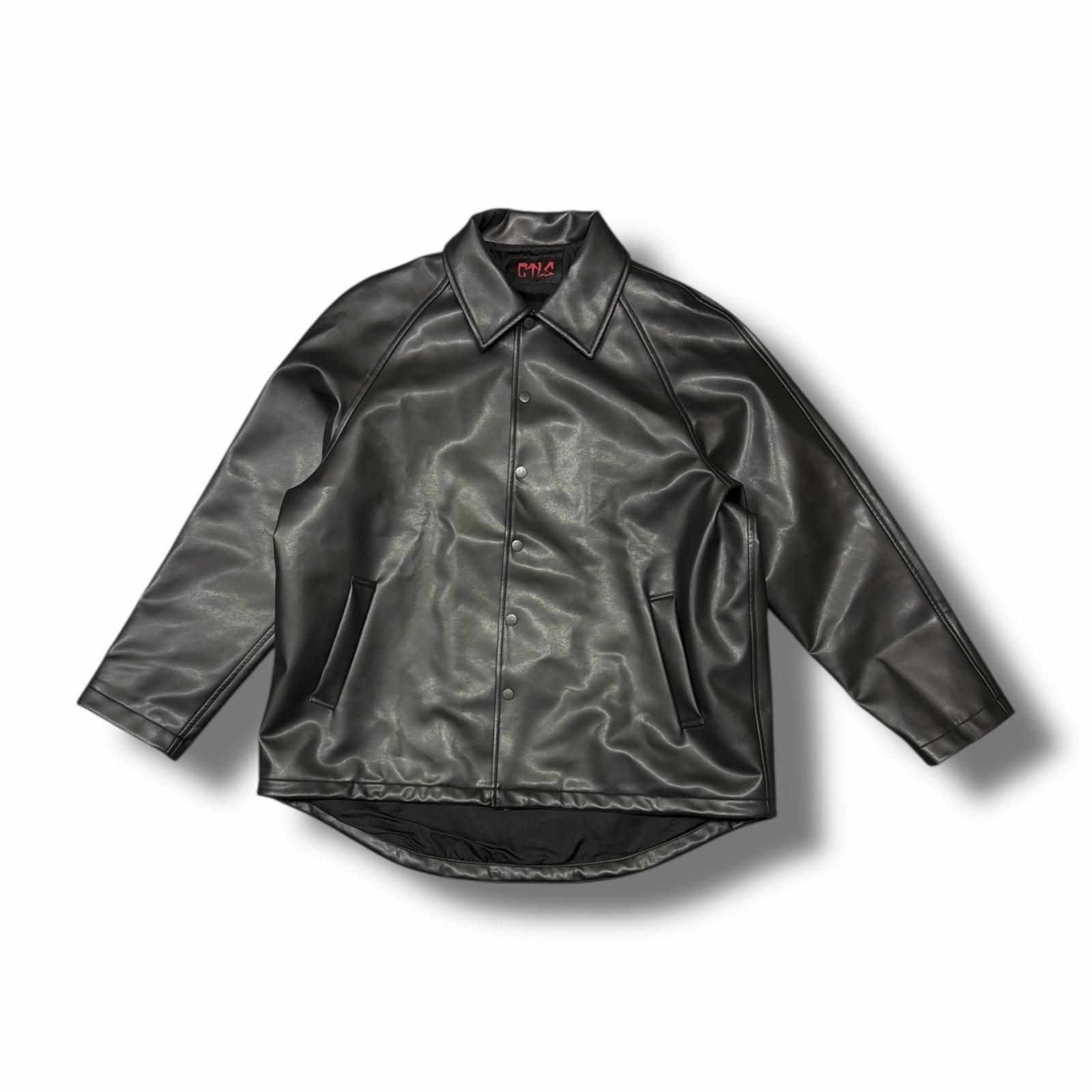fake Leather Coach Jacket フェイクレザー コーチジャケット カタリスト ブラック F 6148 M