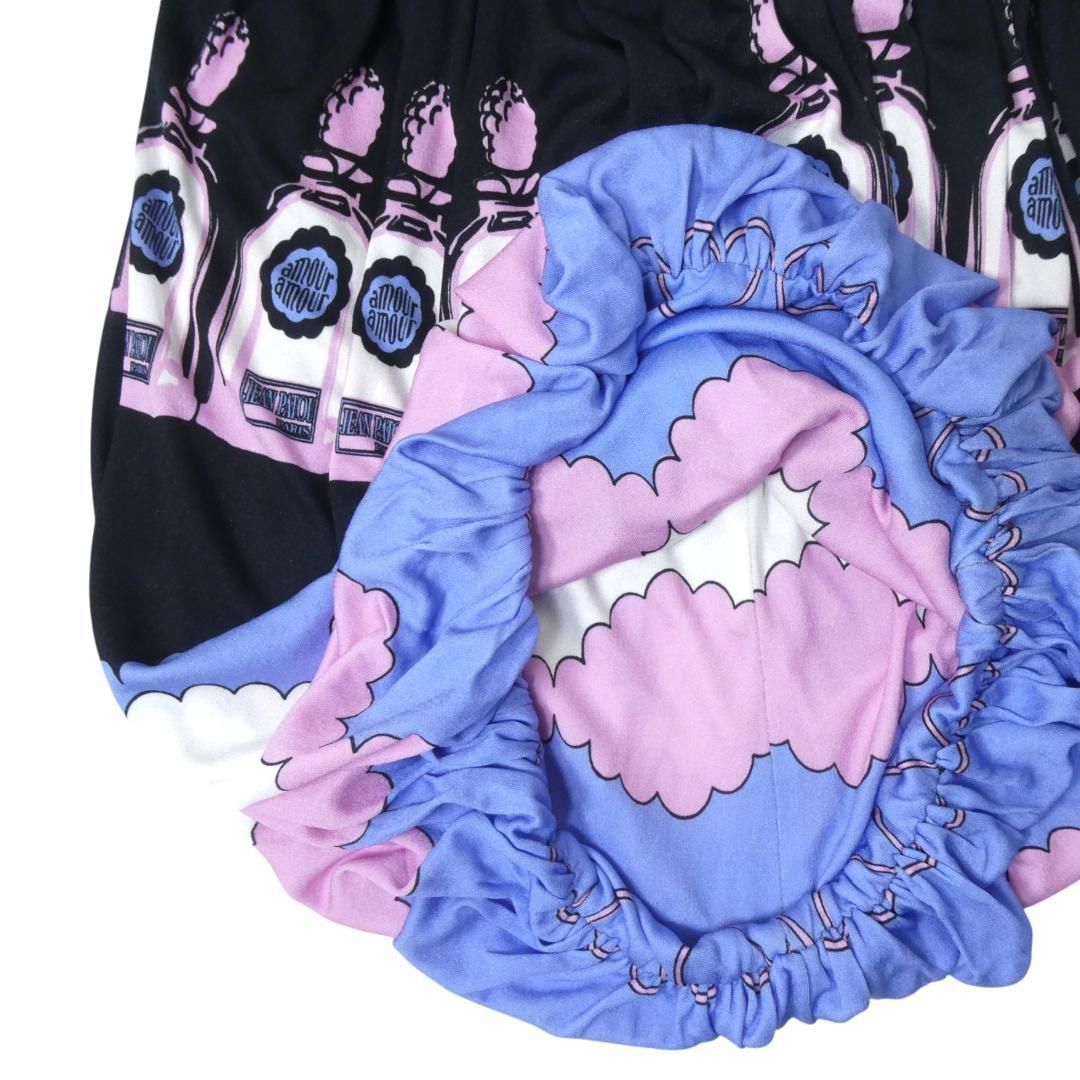 新品同様 PATOU パトゥ サイズ36 レーヨン 総柄 ウエストゴム 膝丈