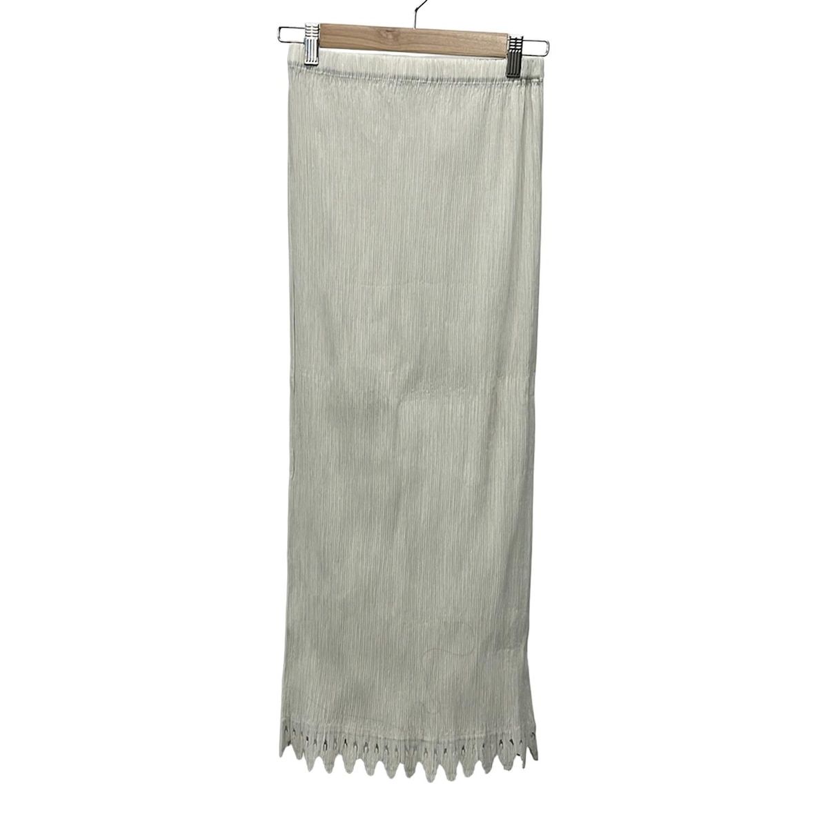 イッセイミヤケ ロングスカート サイズ2 M レディース ライトグリーン マキシ丈 プリーツ