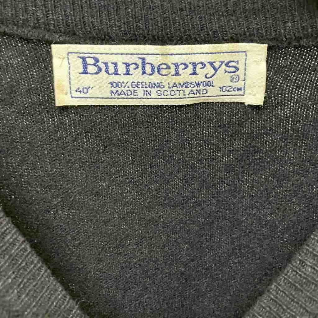 オールド品　バーバリーズ　ホース　刺繍ロゴ ケーブルニット　セーター　ウール オールド品 バーバリーズ ホース 刺繍ロゴ ケーブルニット セーター