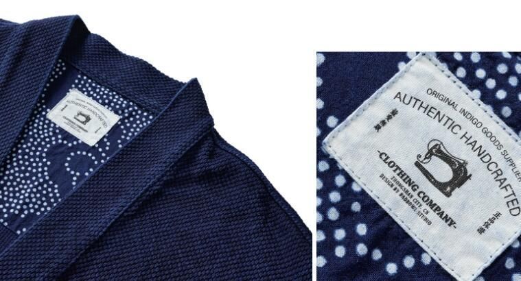 天然藍 インディゴ カバーオール 日本製生地 刺し子 13oz 半纏 褞袍