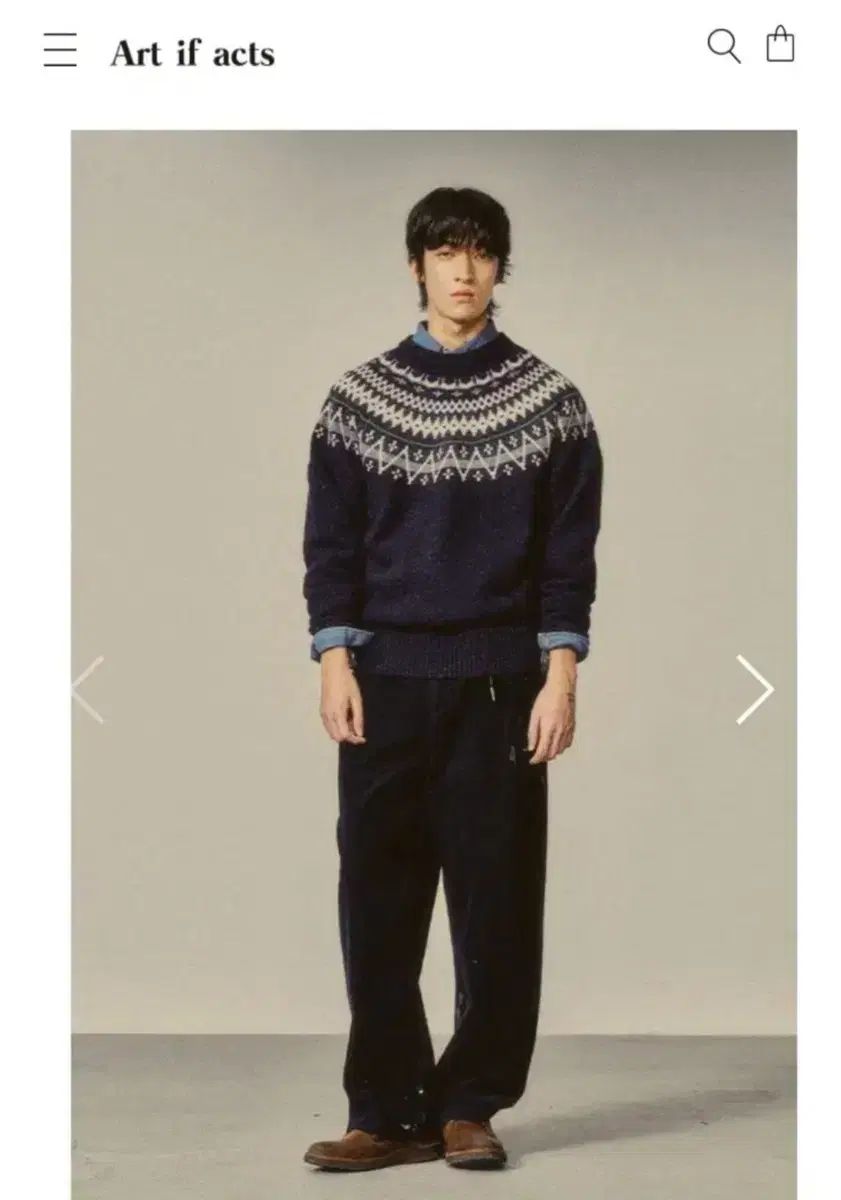ART IF ACTS フェアアイル ニット ネイビー XL