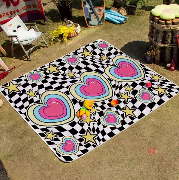 ピクニックマット 100×150cm 防水加工 アウトドア 防湿 レジャーシート