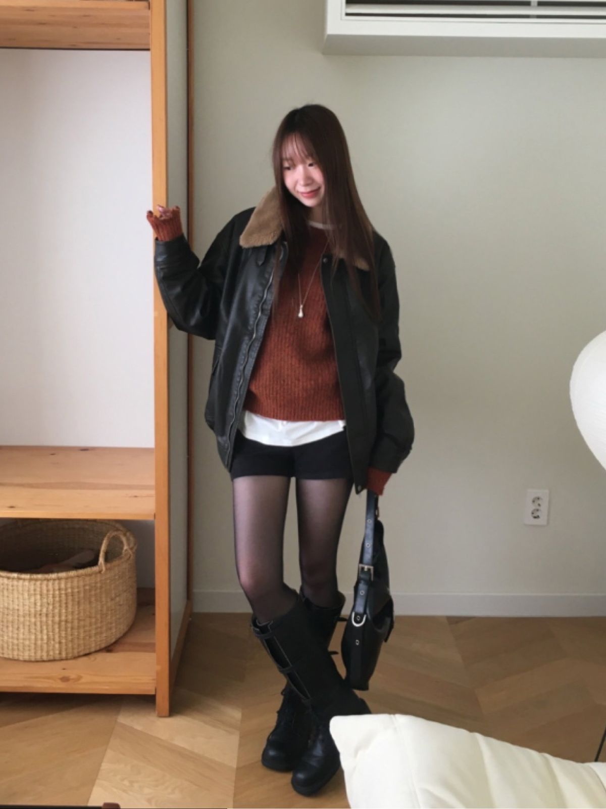 パウンドレザー ムートンコート オーバーサイズ PIGMENT ウォッシュ レザージャケット ダウン レザー ジャケット ボア