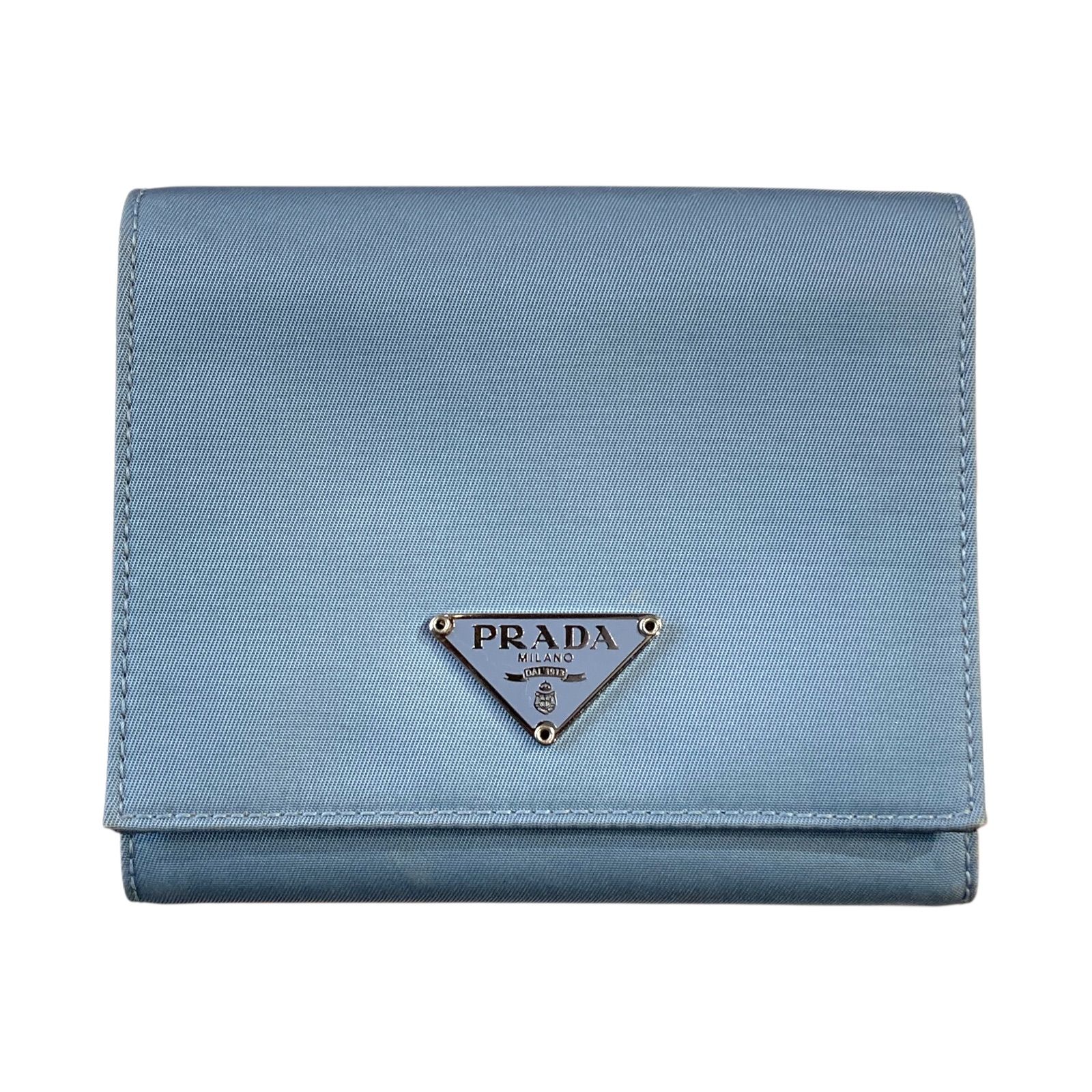 PRADA 二つ折り財布 ライトブルー プラダ PRADA 2つ折り財布 - ナイロン ライトブルー 財布