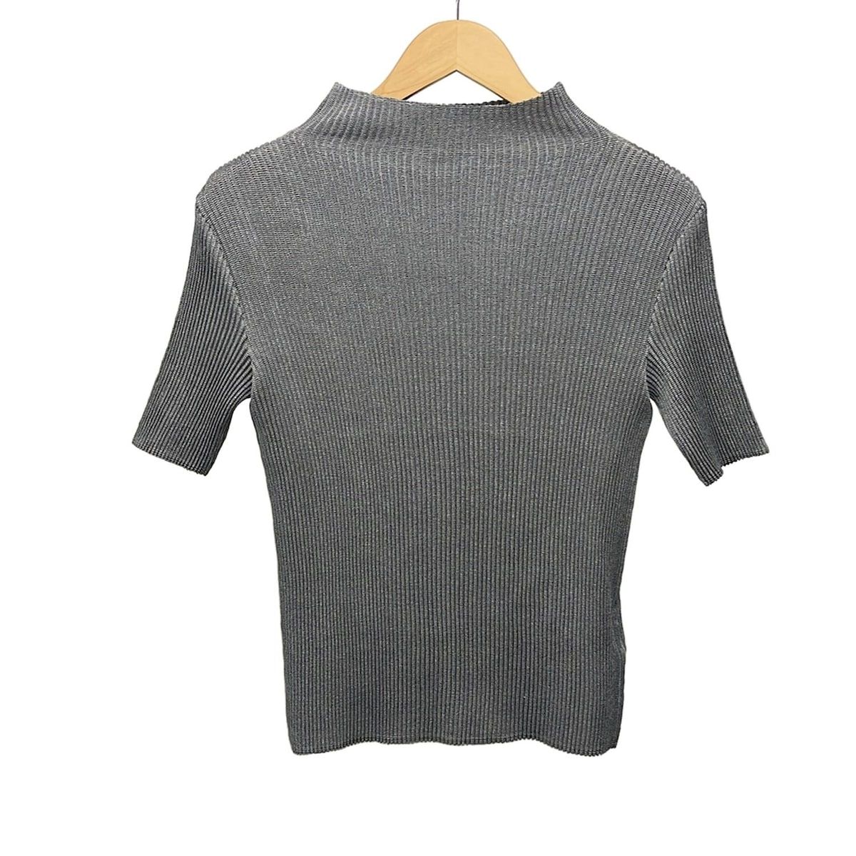 スペッチオ 半袖カットソー サイズ40 M レディース グレー ハイネック プリーツ