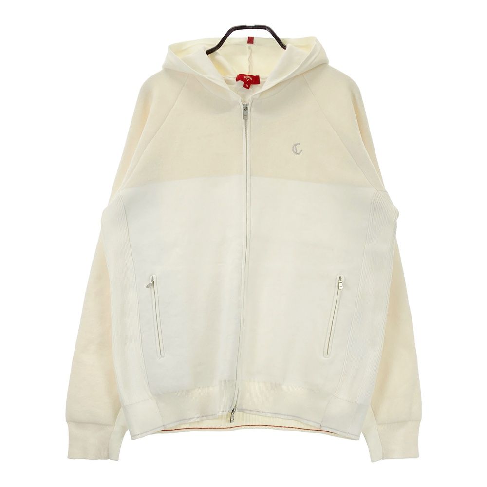 サイズ 3 L キャロウェイ 2025年モデル レッドレーベル ニットジャケット パーカー ホワイト系 ゴルフウェア メンズ ストスト