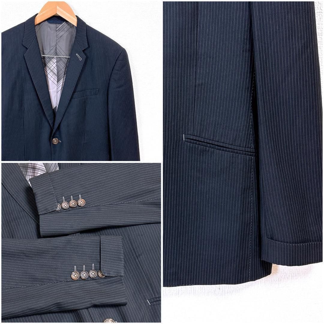 ポールスミス スーツ ストライプ 花柄裏地 セットアップ グレー M Paul