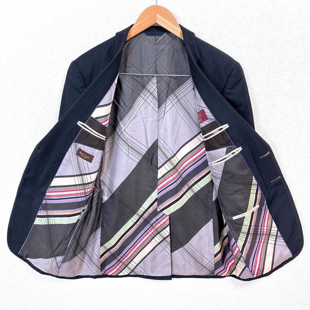 ポールスミス スーツ ストライプ 花柄裏地 セットアップ グレー M Paul