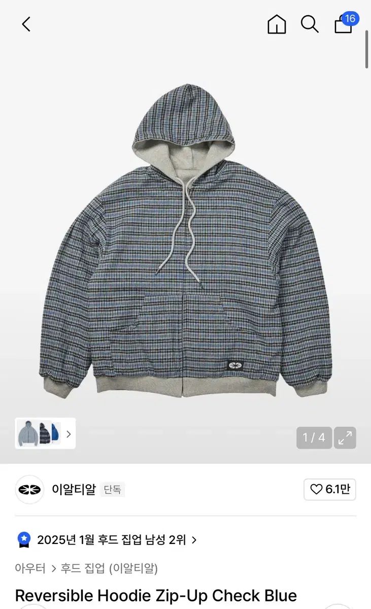 リーティー CHECK リバーシブル WHO ジップアップ サイズM