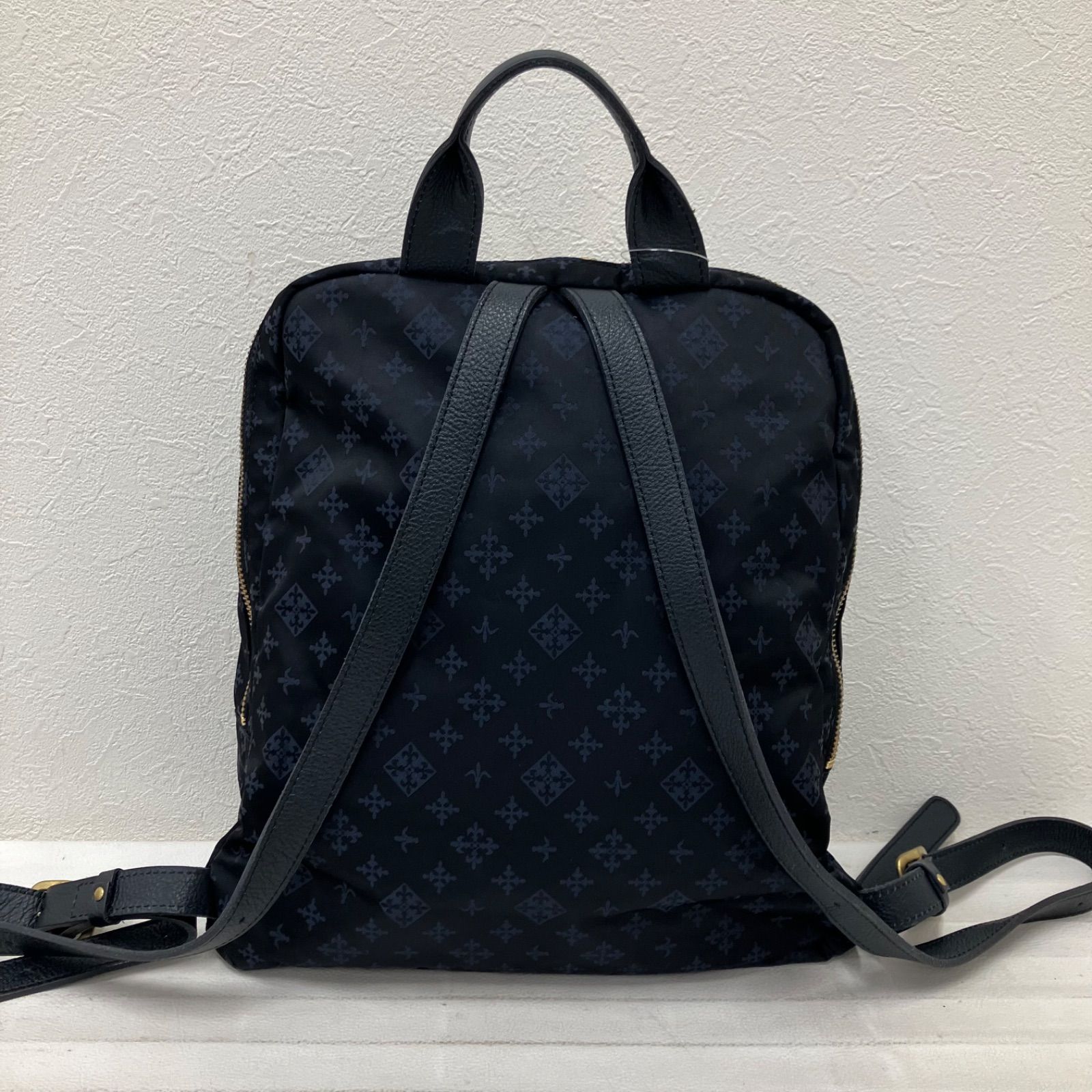 【極美品】russet ラシット ナイロン PCケース　ネイビー×ボルドー A4 極美品】russet ラシット ナイロン PCケース ネイビー×ボルドー A4