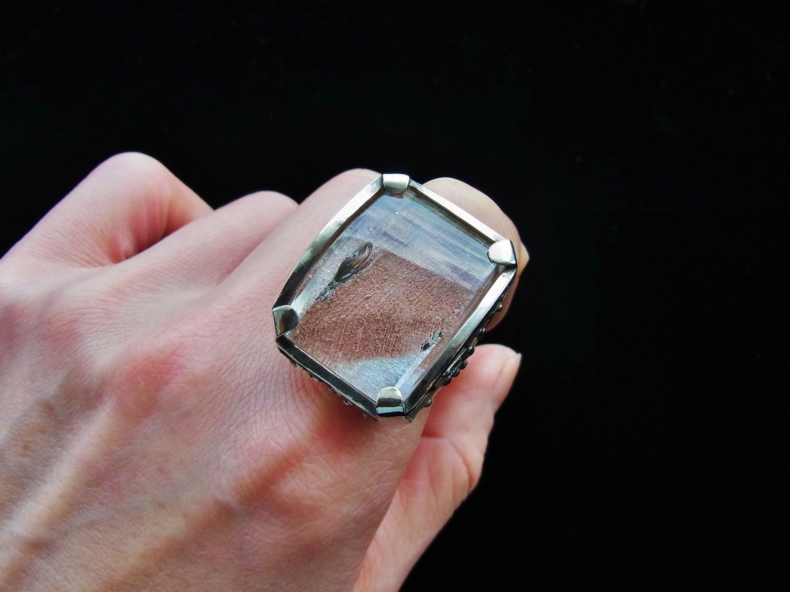 ロドライトクォーツリング