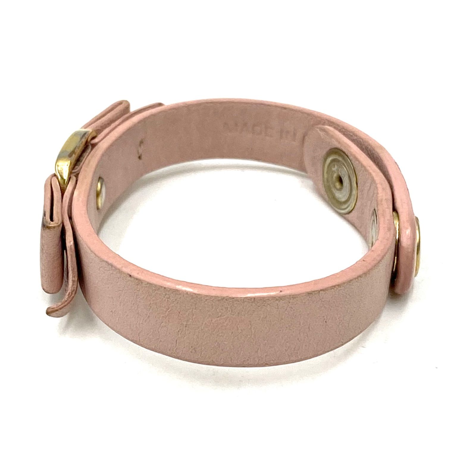 Ferragamo フェラガモ バングル ブレスレット 腕飾り レザー ピンク系 