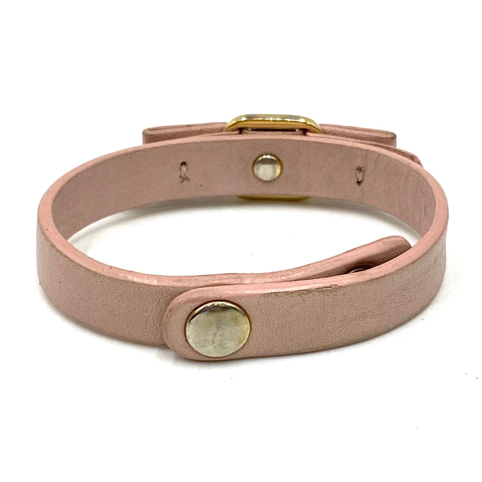 Ferragamo フェラガモ バングル ブレスレット 腕飾り レザー ピンク系 