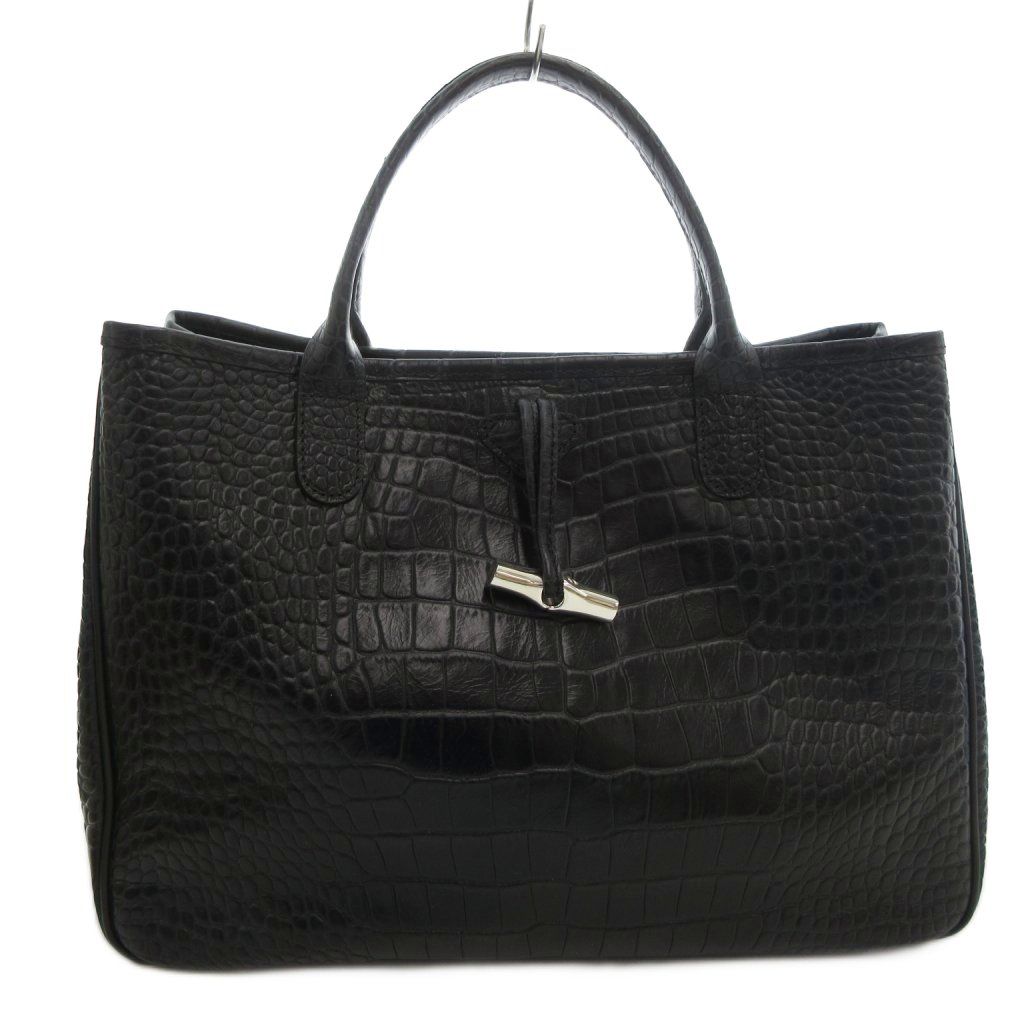 ロンシャン LONGCHAMP ロゾ トートバッグ 手提げ クロコ型押し レザー