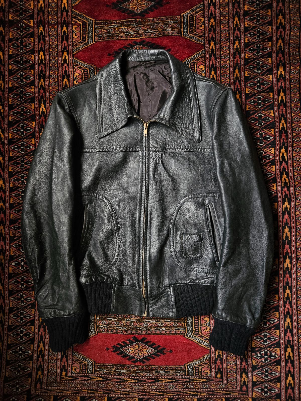 Euro Vintage Rib Leather Jacket 70s 【公式通販】