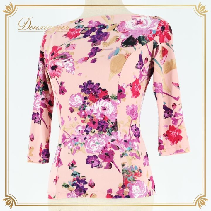 社交ダンス 衣装 トップス ブラウス ピンク系 チャコットロイヤル