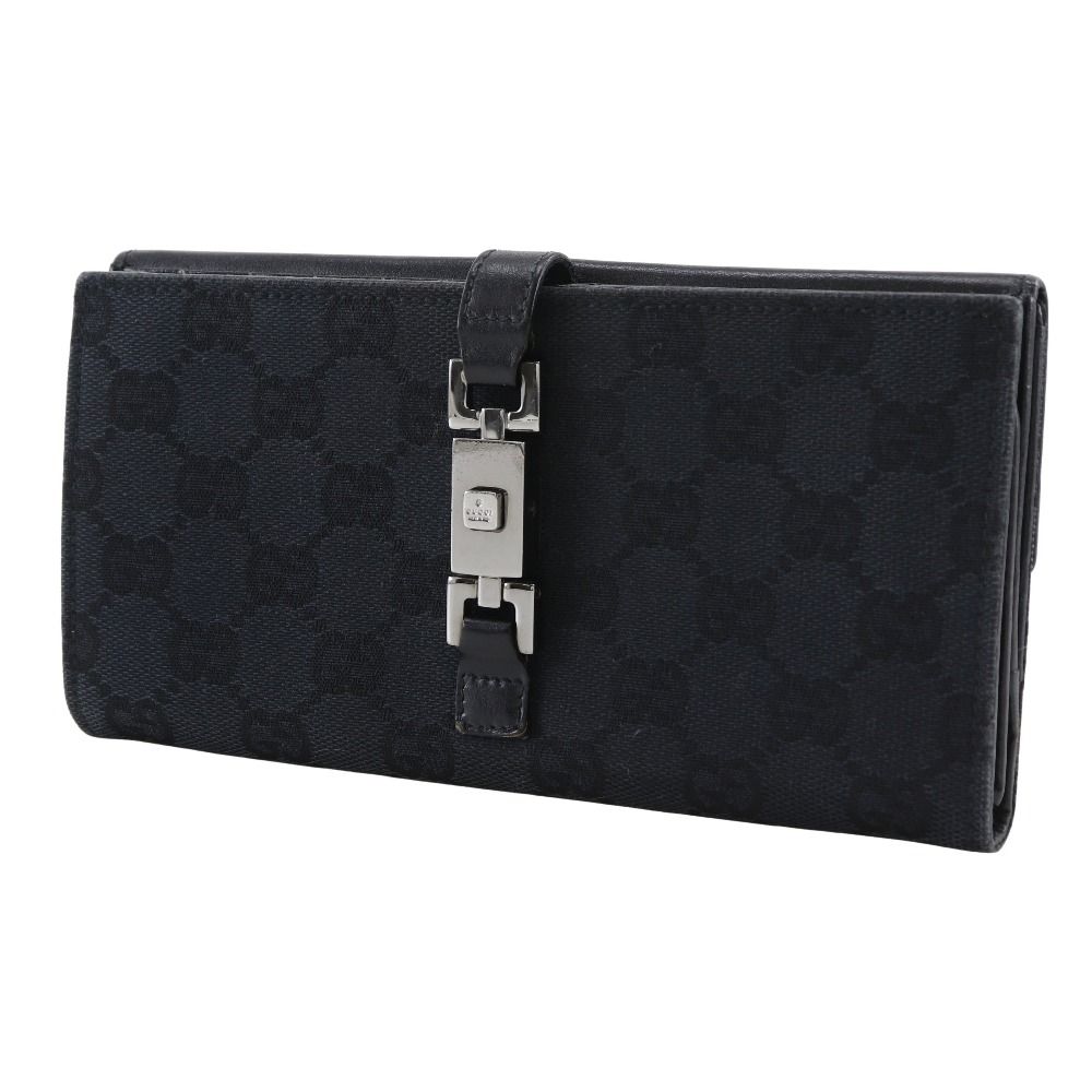 GUCCI グッチ ジャッキー 05479 GGキャンバス 黒 レディース 長財布