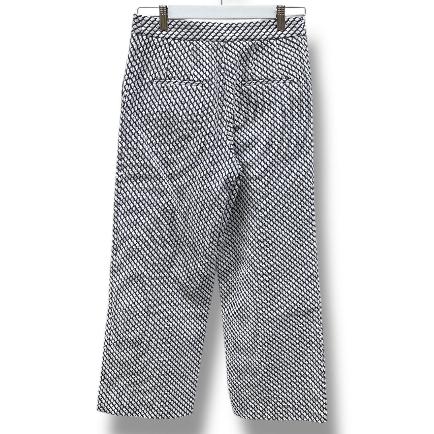 トゥモローランド ダイヤストレッチ セミワイドパンツ ジャガード 総柄 13 04 42 0430 青 ブルー 白 ホワイト レディース 通年 ゴーゴー古着マルイファミリー 18 No 412