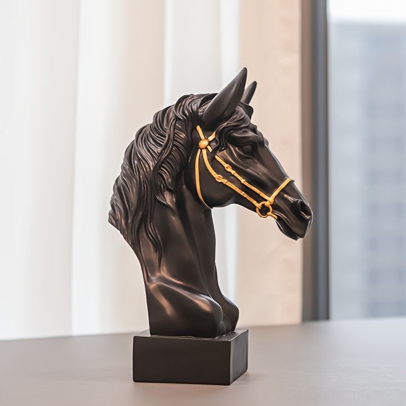  オブジェ 置物 ウマ うま 馬の頭 モダン シンプル ブラック 感 インテリア リビング ダイニング 玄関 寝室 装飾 オーナメント 樹脂 プレゼント ギフト オシャレ リアル 癒しグッズ ホームデコレーション 棚装飾 デスクインテリア 置物 インテリア小物
