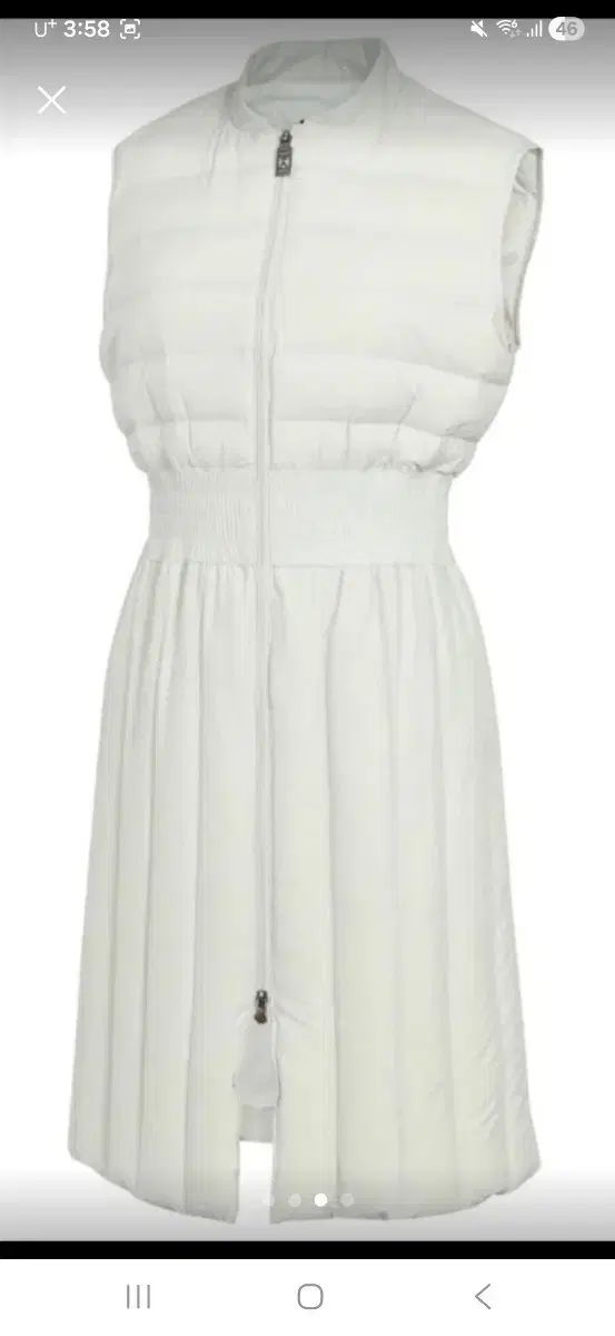 白 ロング ダウン ベスト ONE PIECE