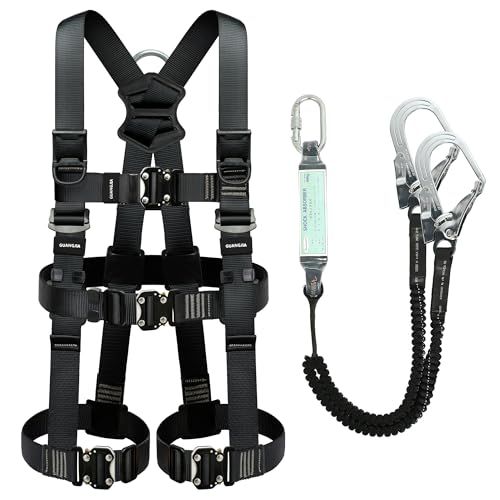 フルハーネス安全帯 新規格 セット 墜落制止用器具 ランヤード一体型 落下防止全身保護キット 全身反射 安全保護 デュアルハーネス脱着簡単 ハーネス安全帯 建設工学 高安全作業 7952 eb 47