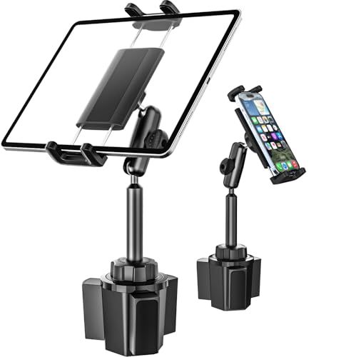 2025最新進化 Dosvsi タブレットホルダー 車 ドリンクホルダー 車載 カップホルダー 金属アーム ipadホルダー 車載ホルダー スマホスタンド 多角度調節アーム 360度回転 安定性取付簡単 4～13インチタブレット対応 851022 f 6