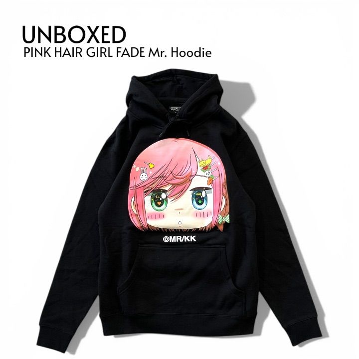 未使用品 UNBOXED アンボクスト PINK HAIR GIRL FADE Mr. Hoodie MR/KK
