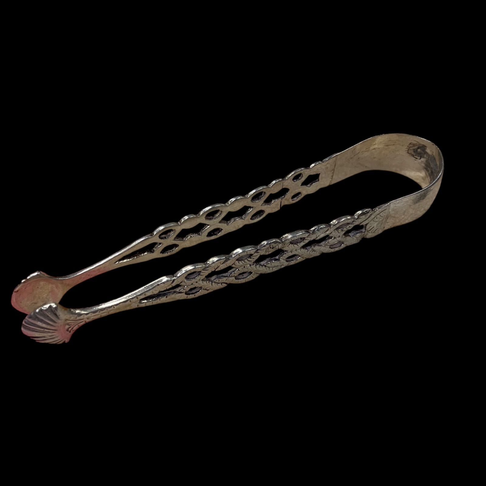 銀製 950刻印入り シュガートング 未使用 美品 銀製 950刻印入り シュガートング 未使用 美品