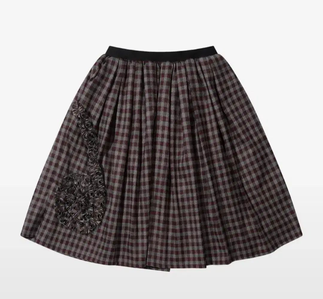 THE MUSEUM VISITOR ザミュージアムビジター フリルチェック柄スカート ワイン