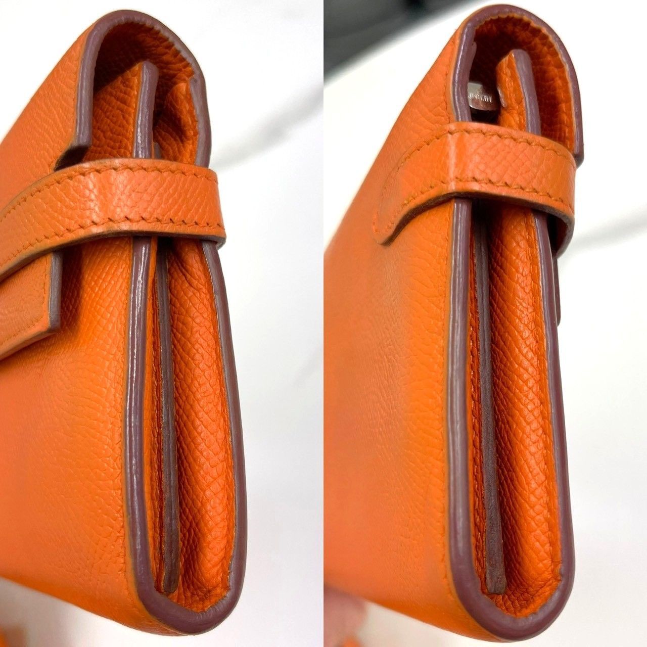 エルメス ケリーウォレット エプソン オレンジ 長財布 □K刻印 - メルカリ