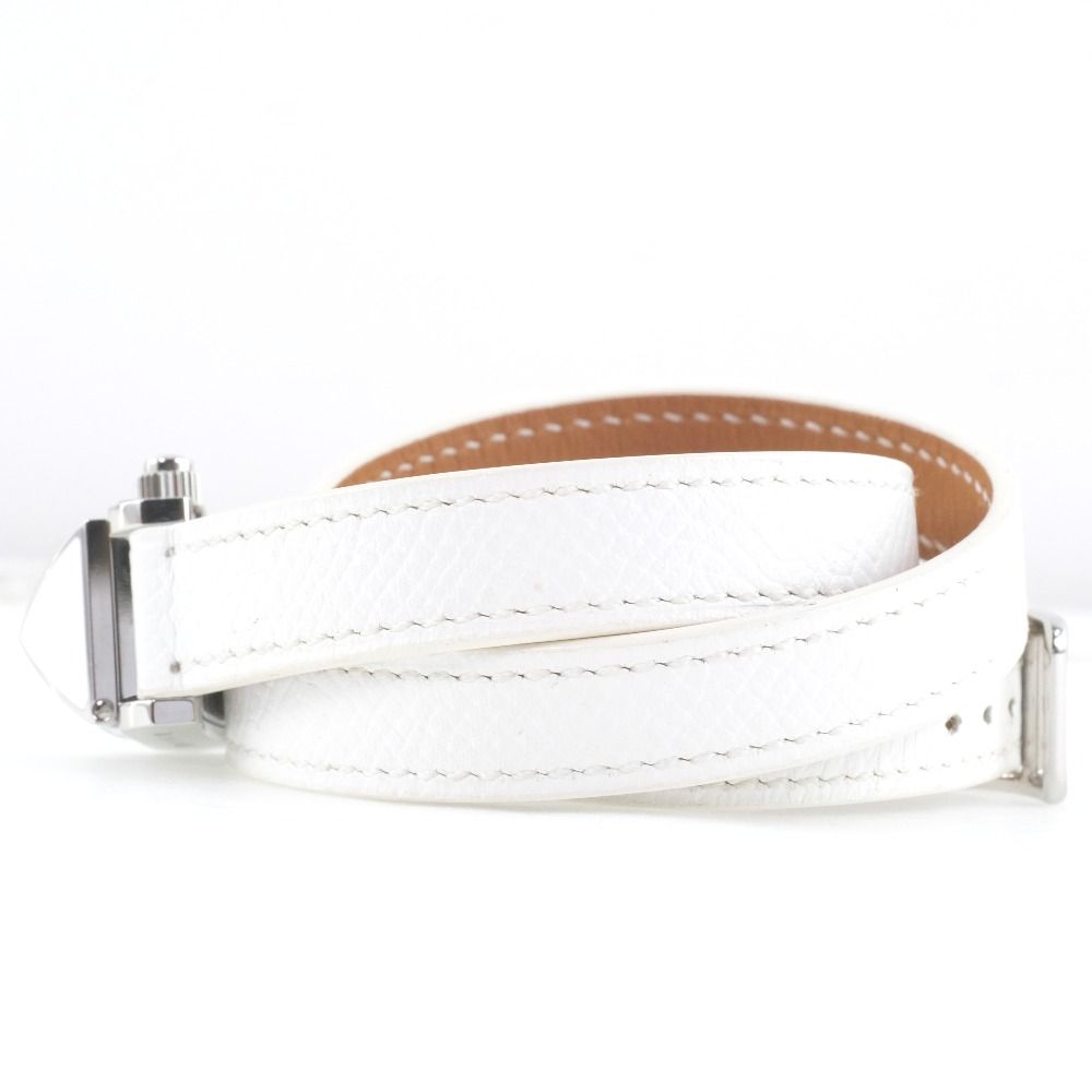 【HERMES】エルメス メドール・ロック トリプルトゥール ME2.112 ステンレススチール×レザー 白 C クオーツ アナログ表示 レディース 白文字盤 腕時計 HERMES】エルメス メドール・ロック トリプルトゥール ME2.112