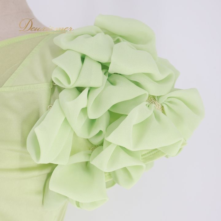 社交ダンス 衣装 トップス ブラウス グリーン系 チャコットロイヤル