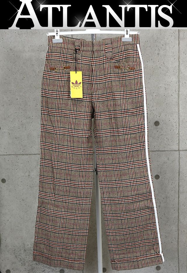 GUCCI グッチ ♥ アディダス ホースビット ウール スラックス メンズ size 46 茶系 101263