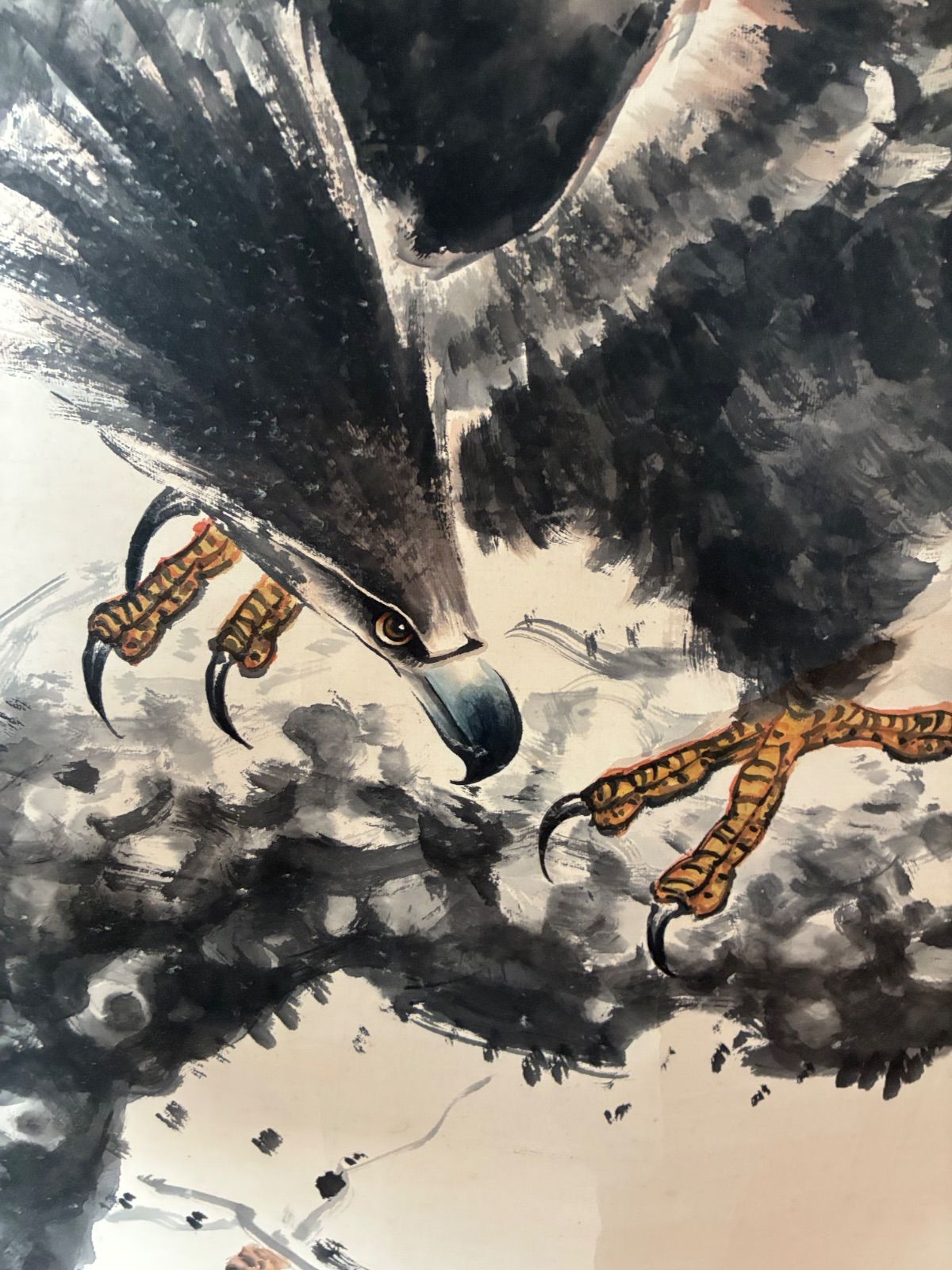 高劍父作 水墨大写意『蒼鷹図』 掛軸 水墨画 中国画 嶺南画派 - メルカリ