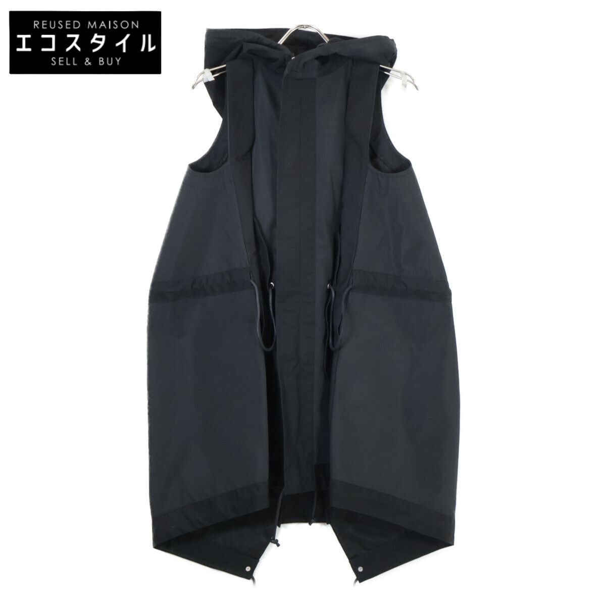 sacai サカイ 24-07215 24SS ﾌﾞﾗｯｸ Taffeta Blouson ﾐﾘﾀﾘｰﾌｰﾃﾞｯﾄﾞﾍﾞｽﾄ