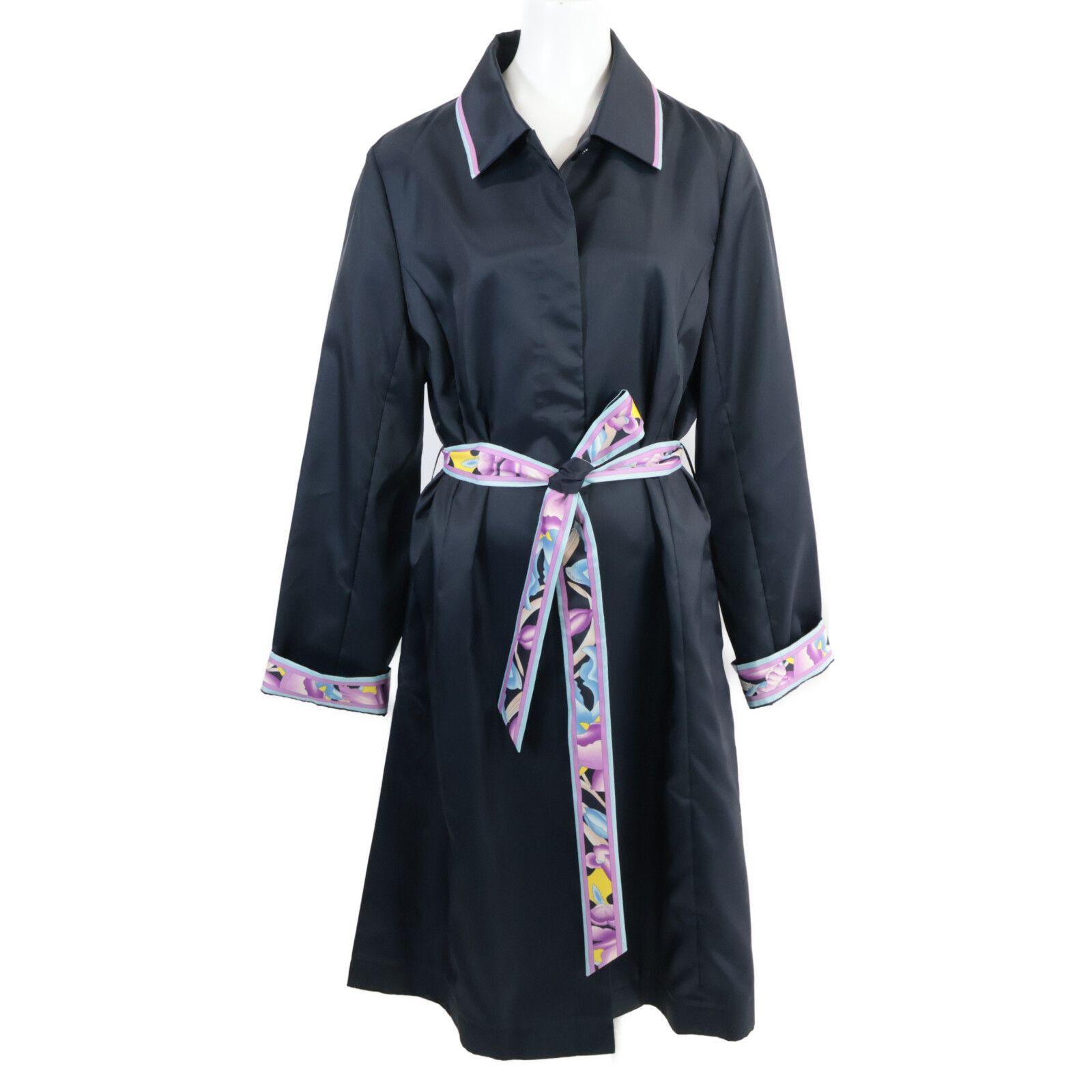 LEONARD レオナール 美品 0628350 ナイロン×シルク ベルト付き