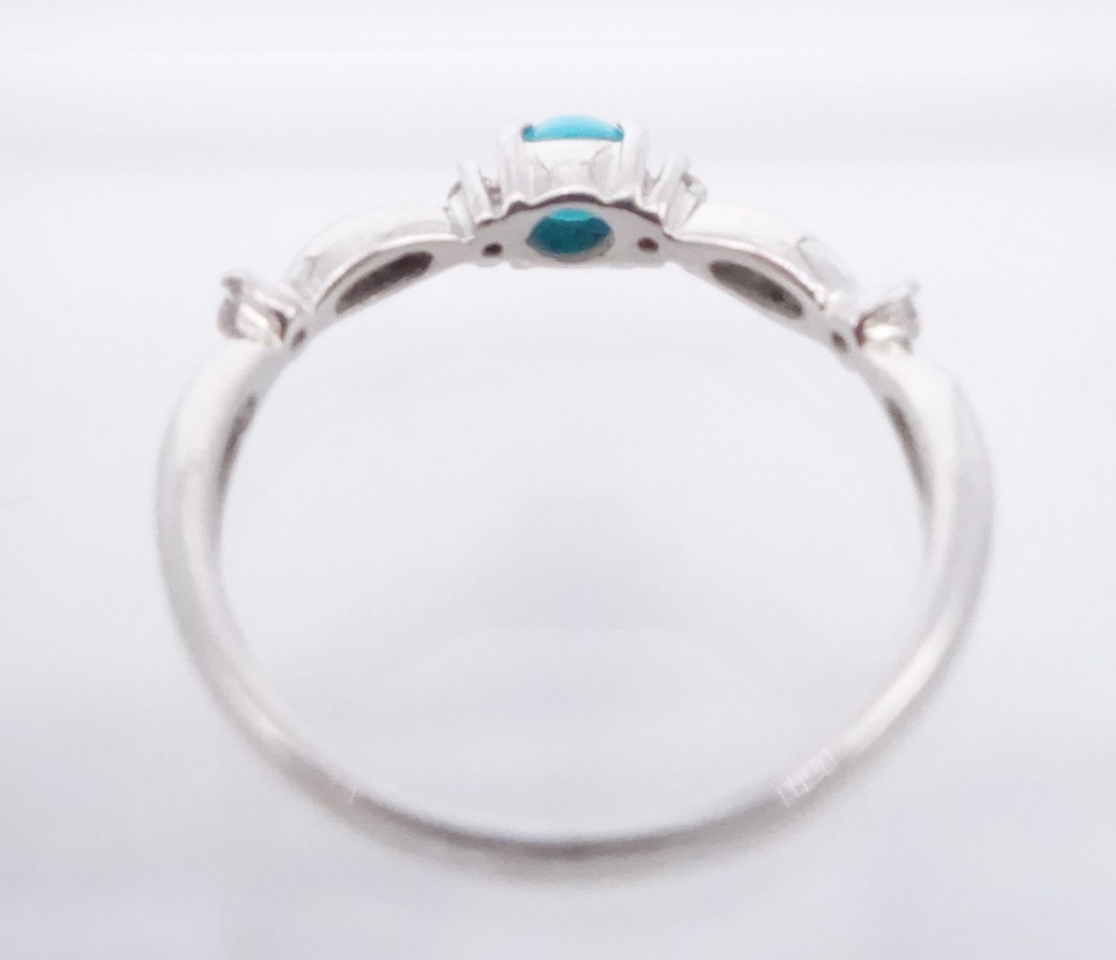 PT900 2.2g プラチナリング 8号 D0.04CT ターコイズ トルコ石