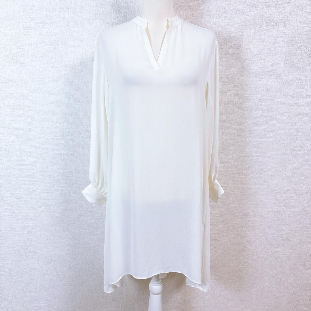 美品】 theory luxe 長袖ロング丈ブラウス 38 ホワイト - メルカリ