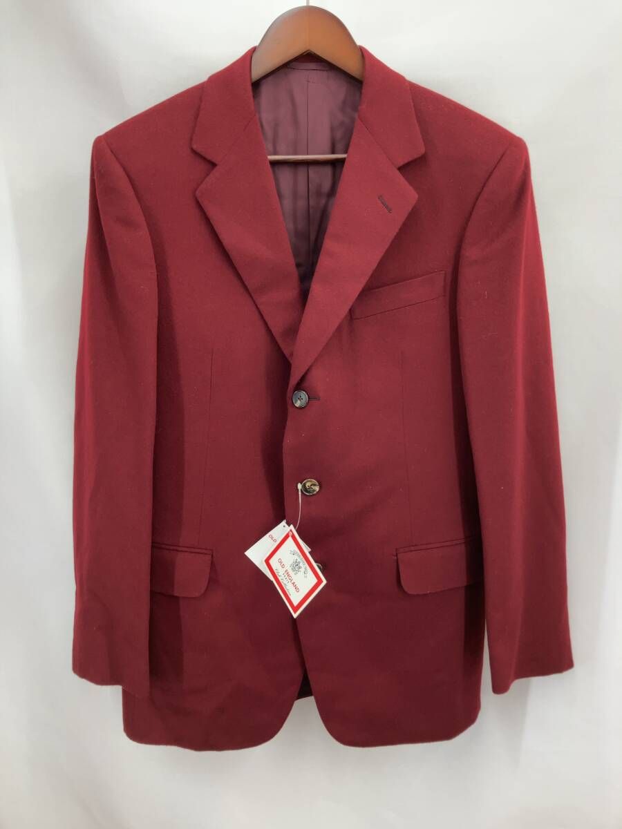 タグ付き OLD ENGLAND オールドイングランド カシミヤ混ジャケット イタリア製 サイズ34 ワインレッド 冬