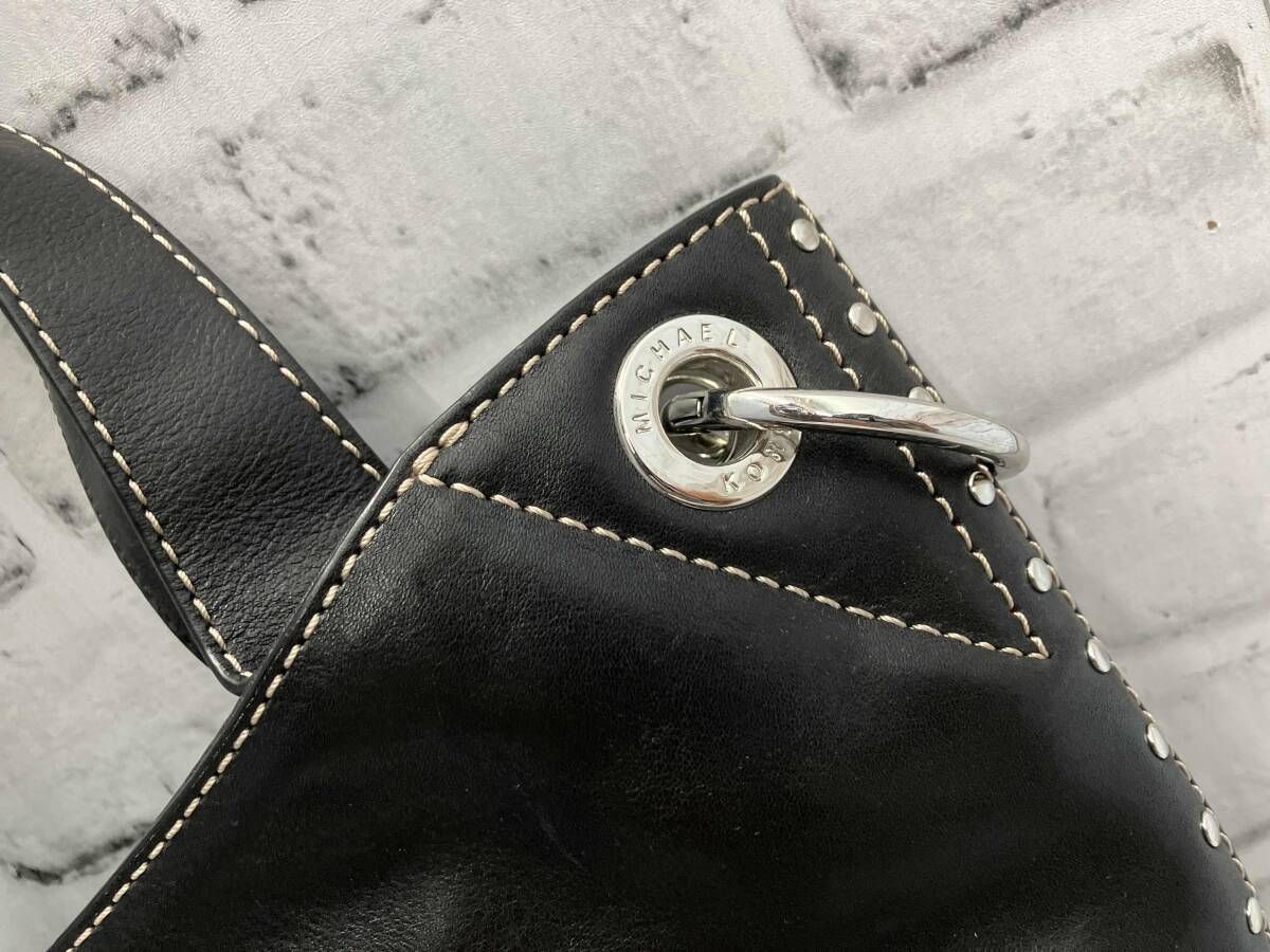  MICHAEL KORS チェーンショルダーハンドバッグ レザー スタッズ ブラック マイケルコース 2 way その他 小物