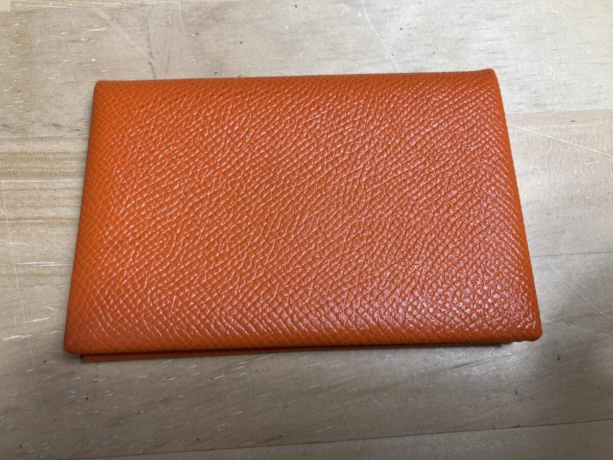 HERMES エルメス カルヴィ カードケース 名刺入れ オレンジ